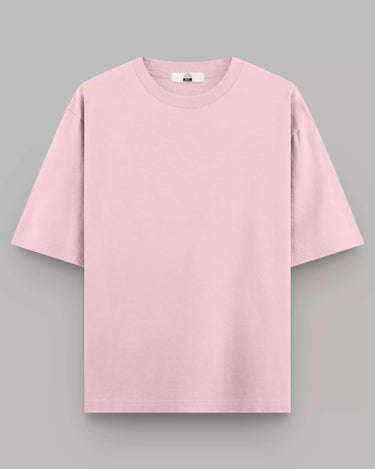 Oversized Roomy Comfort: Plain Baby Pink Unisex Tee